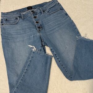 J Crew 9” Midrise Skinny button fly Jeans